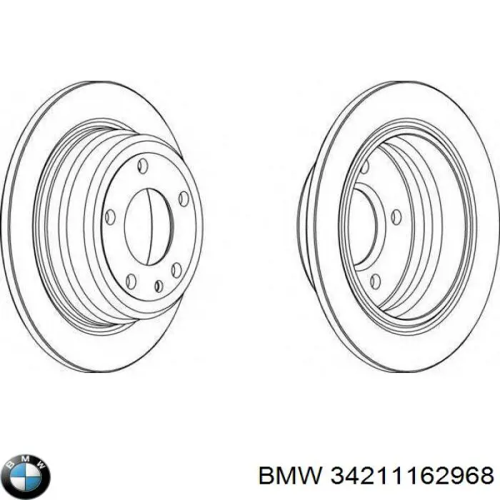 34211162968 BMW диск гальмівний задній