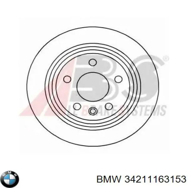 34211163153 BMW диск гальмівний задній