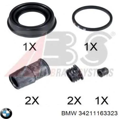 Купити 34211163323 BMW Супорт гальмівного, заднього