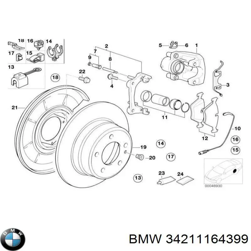 Диск гальмівний задній BMW 34211164399