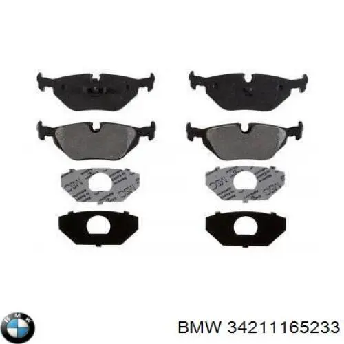 Задні гальмівні колодки BMW 34211165233 ціна, від 25.41 USD