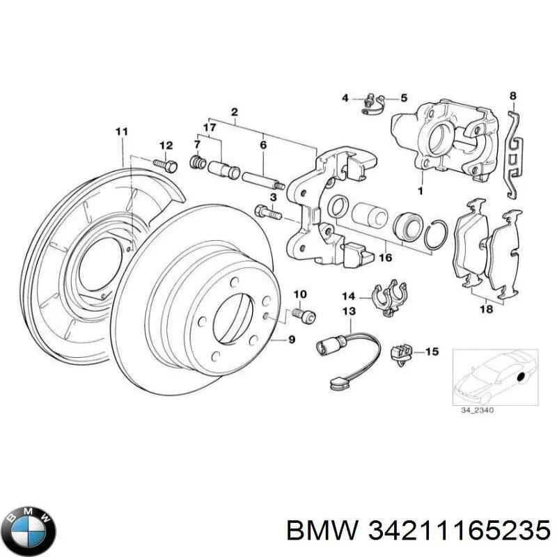 Задні гальмівні колодки BMW 34211165235 ціна, від 14.21 USD