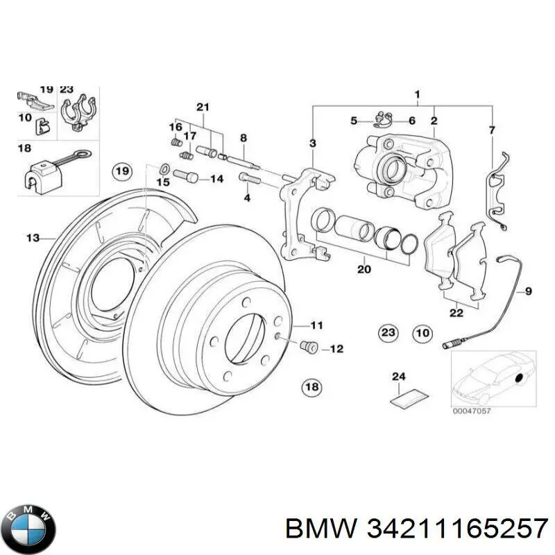 Купити 34211165257 BMW Диск заднього гальма