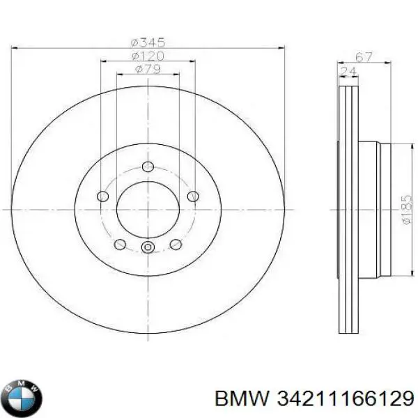 Задні дискові гальма BMW 34211166129 ціна, від 74.03 USD