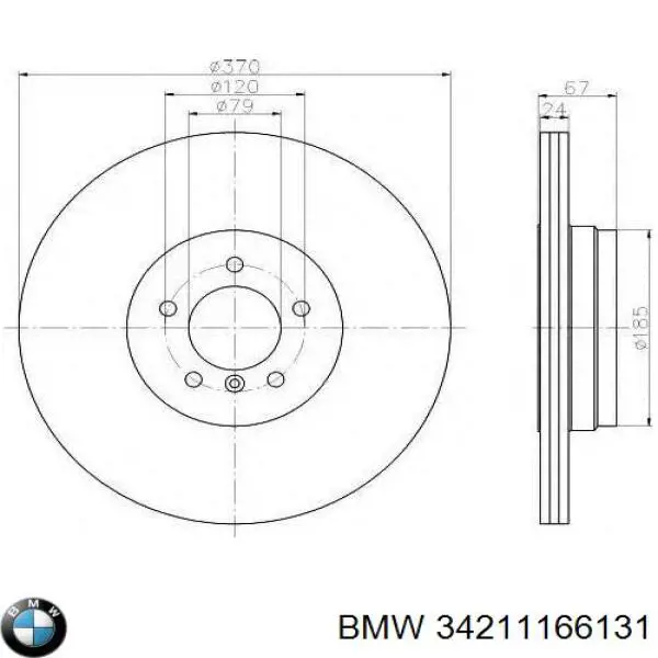 Купити 34211166131 BMW Диск заднього гальма