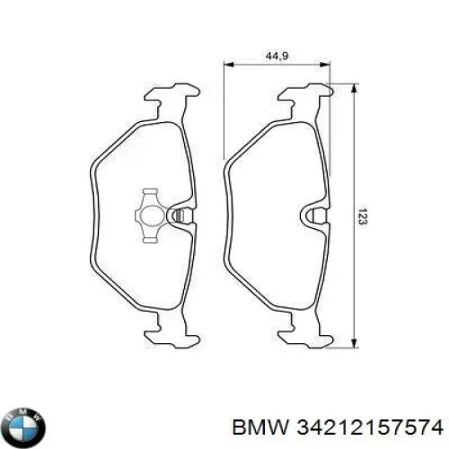 Задні гальмівні колодки 34212157574 BMW