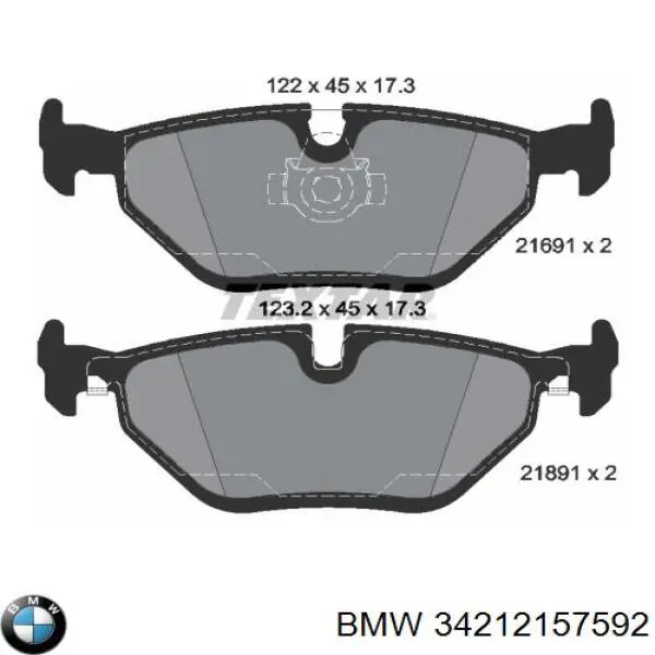 Купити 34212157592 BMW Задні колодки