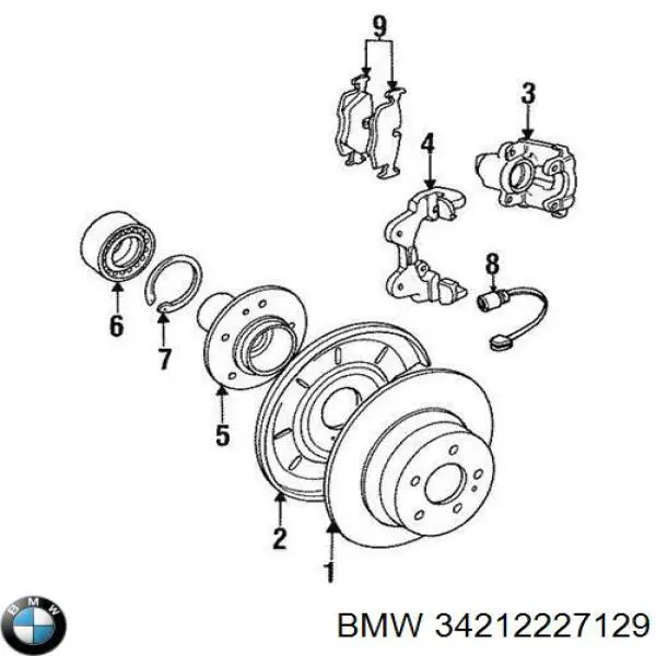 Купити 34212227129 BMW Захист гальмівного диска заднього, лівого