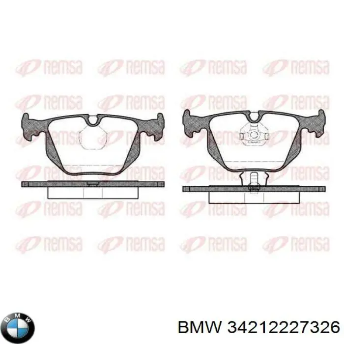 Колодки гальмові задні, дискові 34212227326 BMW