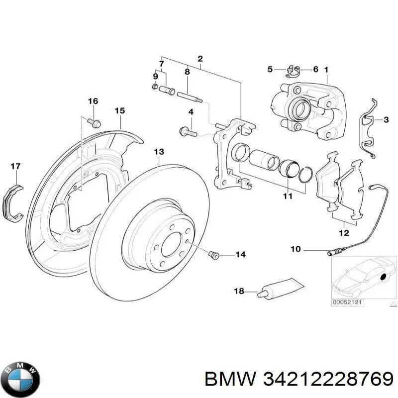 Купити 34212228769 BMW Захист гальмівного диска, переднього, лівого