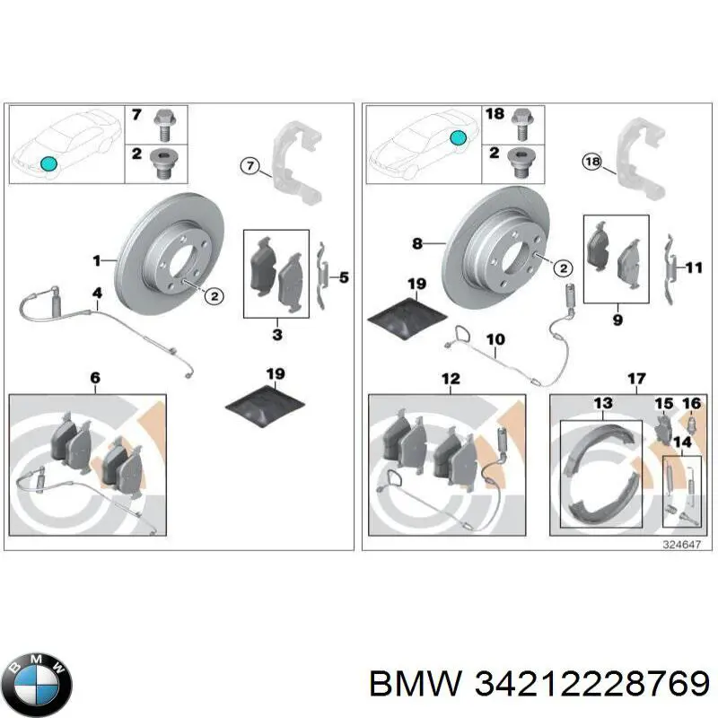 Захист гальмівного диска, переднього, лівого 34212228769 BMW
