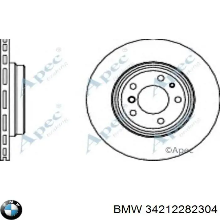 34212282304 BMW диск гальмівний задній