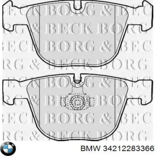 Задні гальмівні колодки BMW 34212283366 ціна, від 65.66 USD