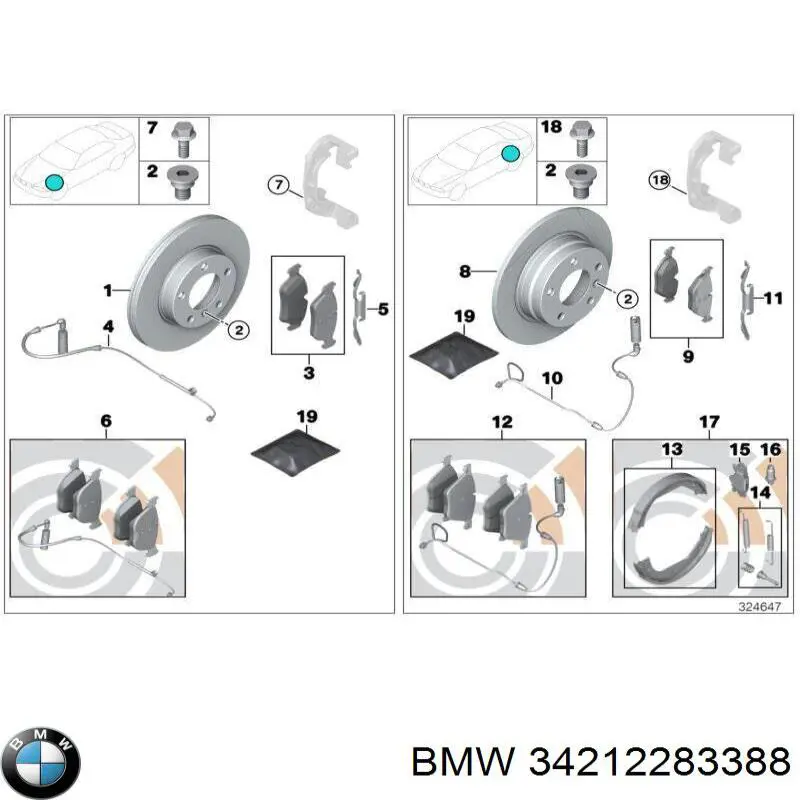 34212283804 BMW Дискові гальма