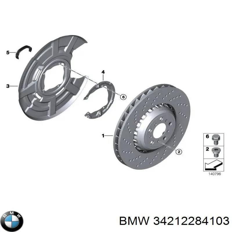 Задні дискові гальма BMW 34212284103 ціна, від 376.63 USD