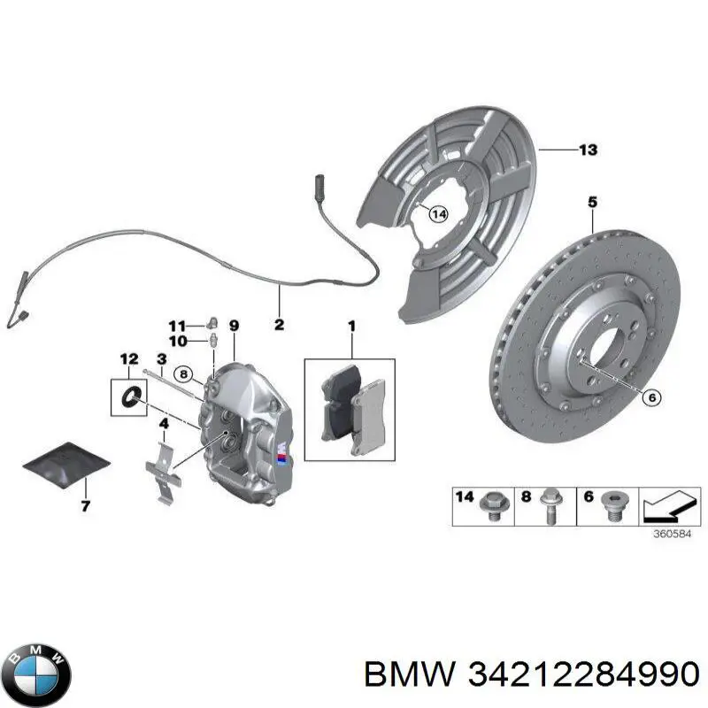 34212284990 BMW колодки гальмові задні, дискові