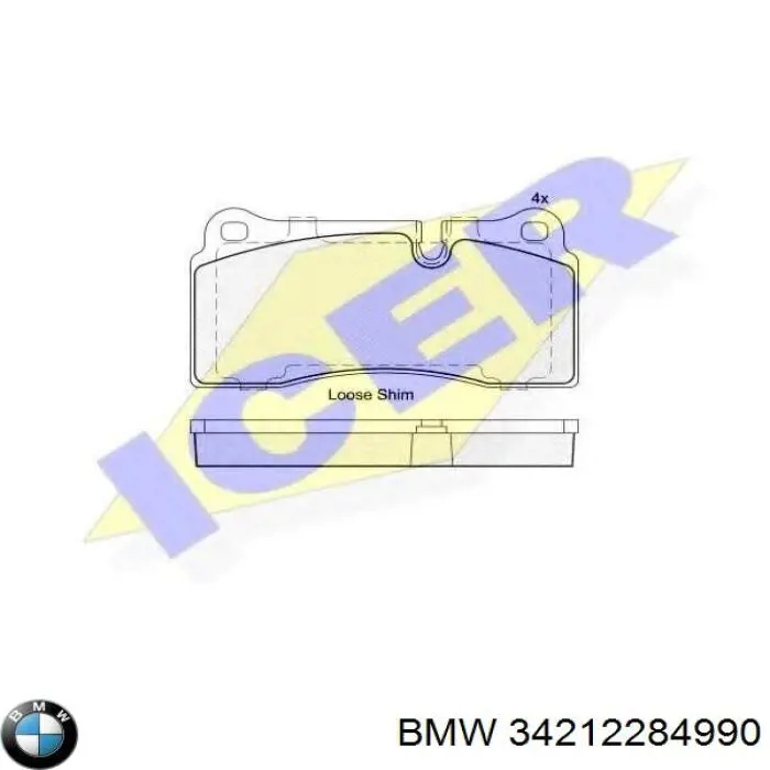 Задні гальмівні колодки BMW 34212284990 ціна, від 28.88 USD