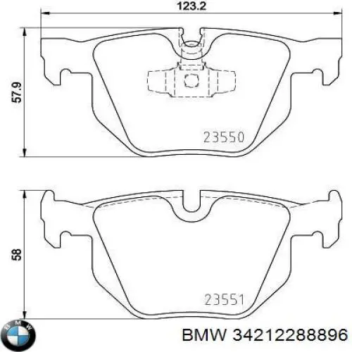 Гальмівні колодки BMW 34212288896 ціна, від 19.32 USD