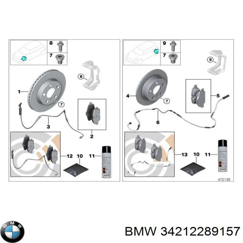 Купити 34212289157 BMW 