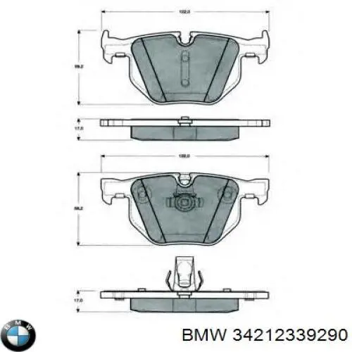 Купити 34212339290 BMW Задні колодки