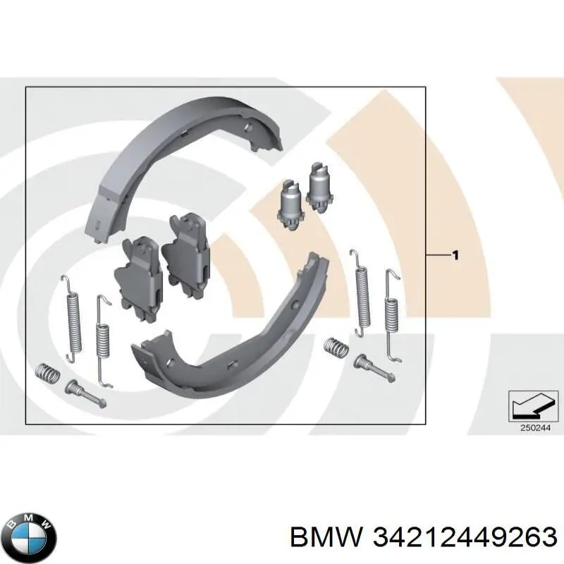 34212449263 BMW Колодки гальмівні задні, барабанні