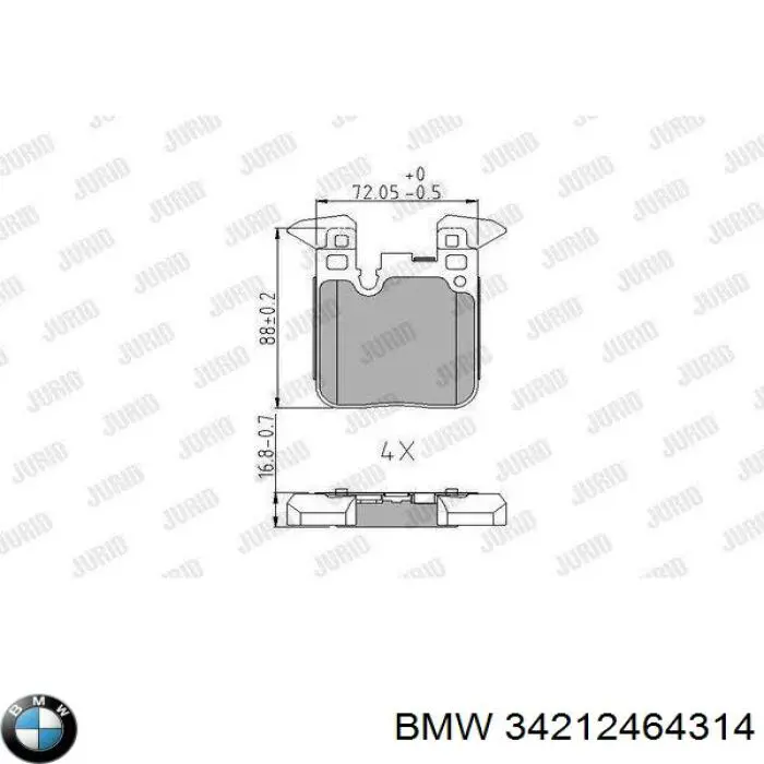 Задні гальмівні колодки BMW 34212464314 ціна, від 74.74 USD