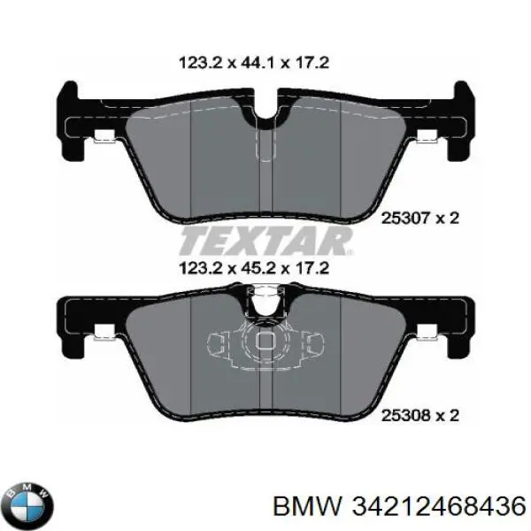 Задні гальмівні колодки BMW 34212468436 ціна, від 48.82 USD