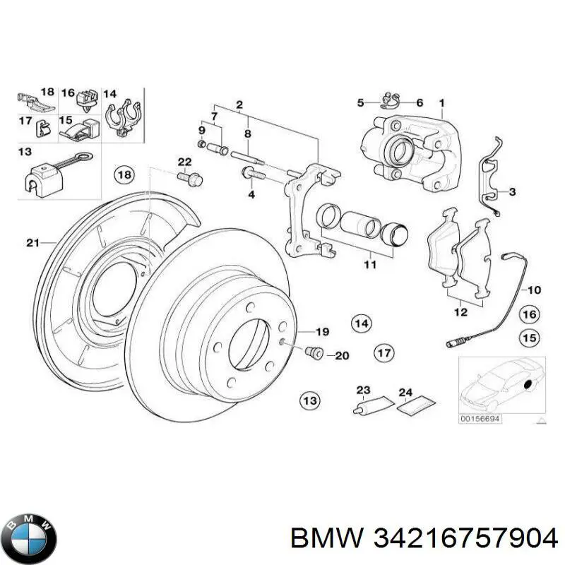 Скоба супорту заднього BMW 34216757904 ціна, від 19.00 USD