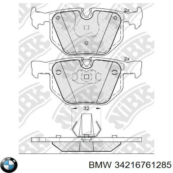 Задні гальмівні колодки BMW 34216761285 ціна, від 48.54 USD