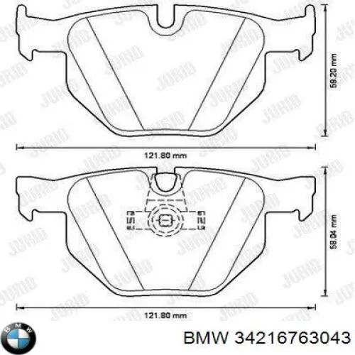 Купити 34216763043 BMW Задні колодки