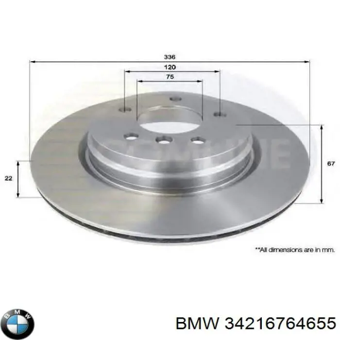 Гальмівні диски 34216764655 BMW