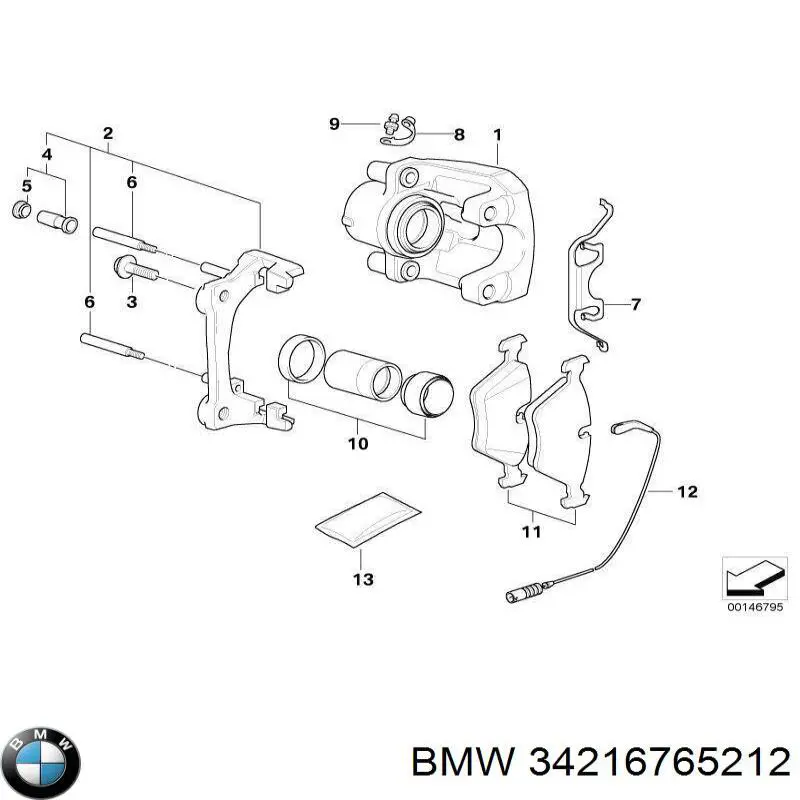 Ремкомплект супорту гальмівного заднього BMW 34216765212 ціна, від 4.17 USD