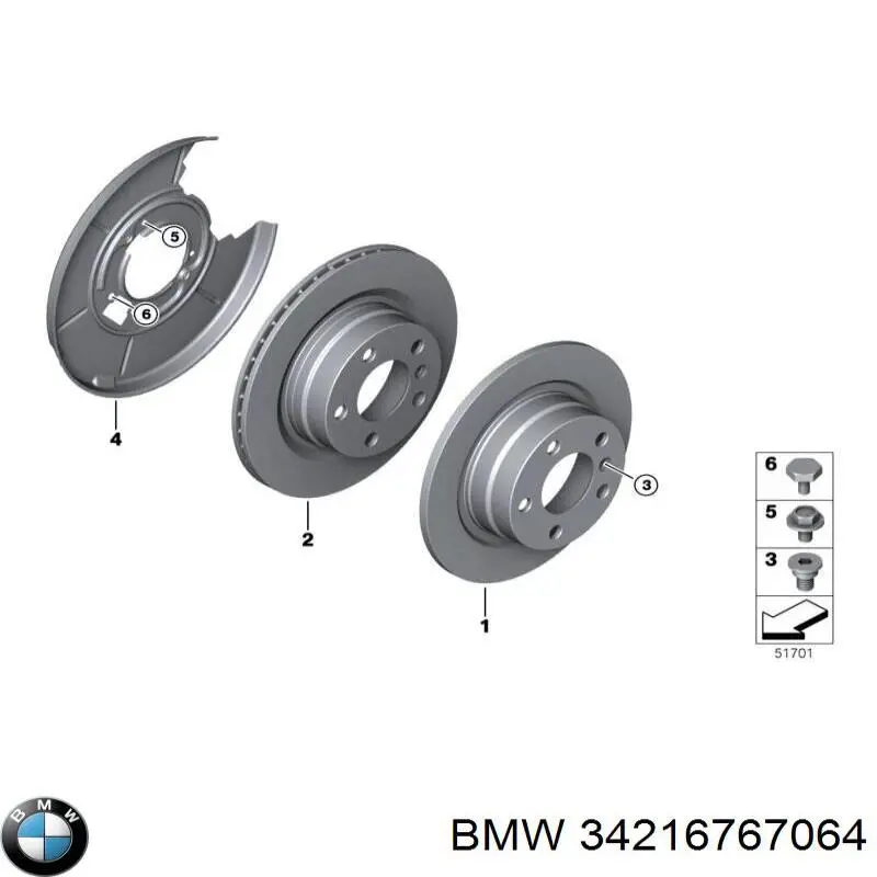 34216767064 BMW диск гальмівний задній