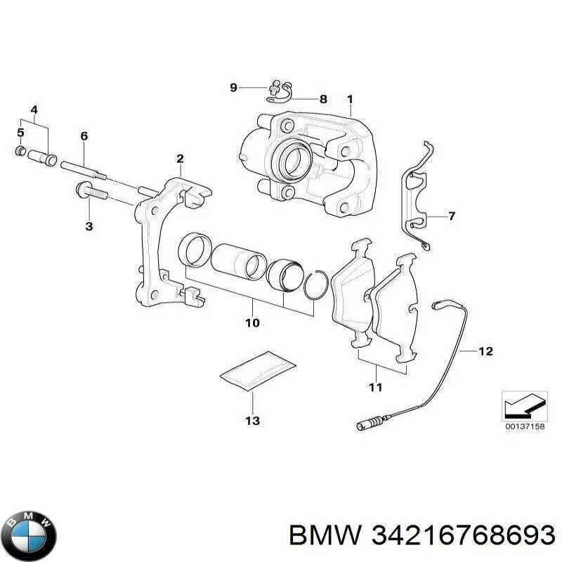 Купити 34216768693 BMW Супорт задній лівий
