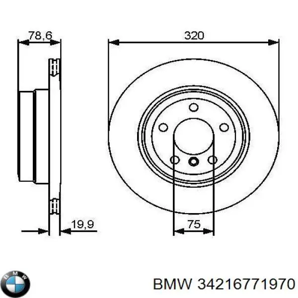 34216771970 BMW диск гальмівний задній