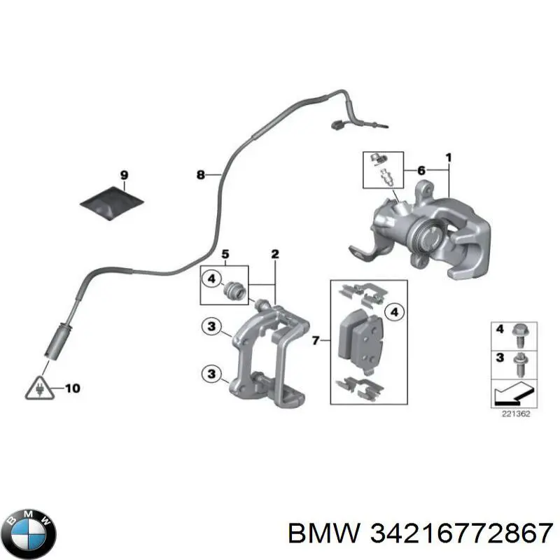 Ремкомплект супорту гальмівного переднього BMW 34216772867 ціна, від 7.43 USD