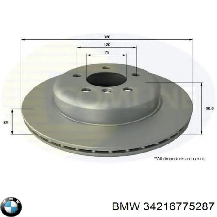 Гальмівні диски 34216775287 BMW