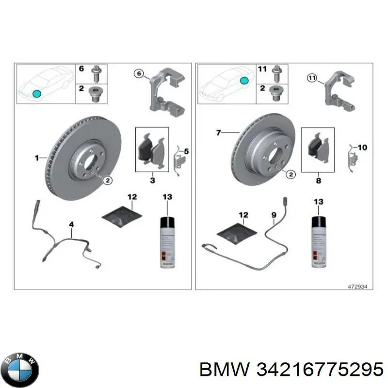 Диск гальмівний задній 34216775295 BMW