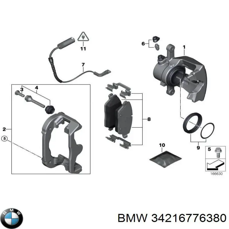 Купити 34216776380 BMW Скоба супорту заднього