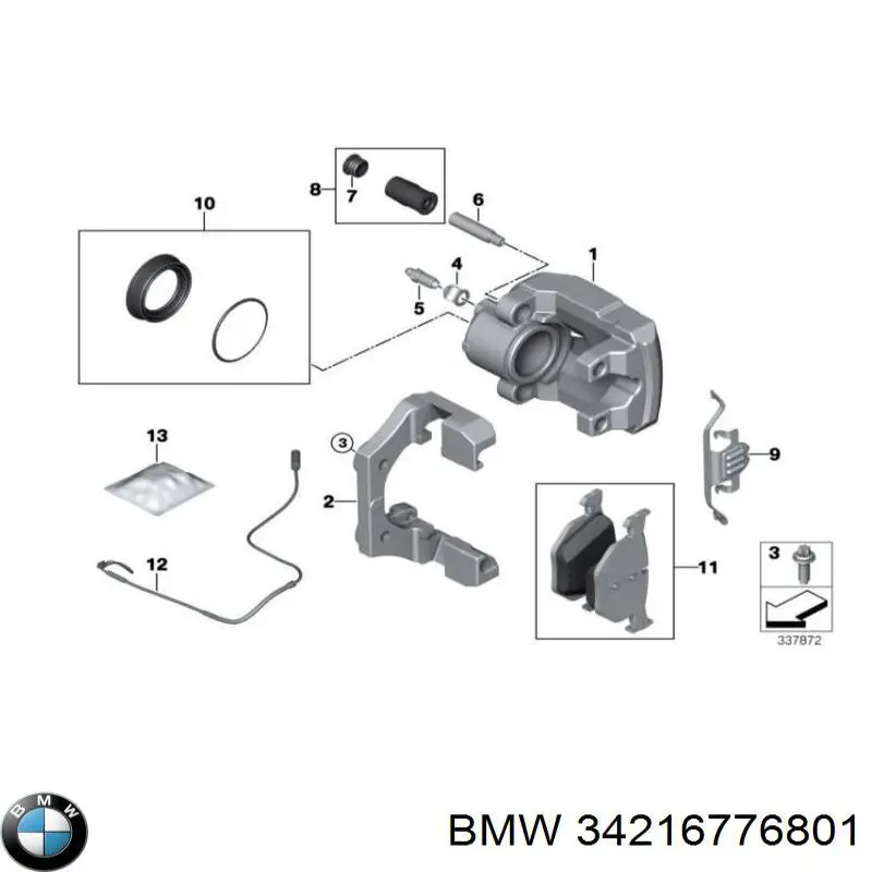 34216776801 BMW Скоба гальмівного заднього супорта
