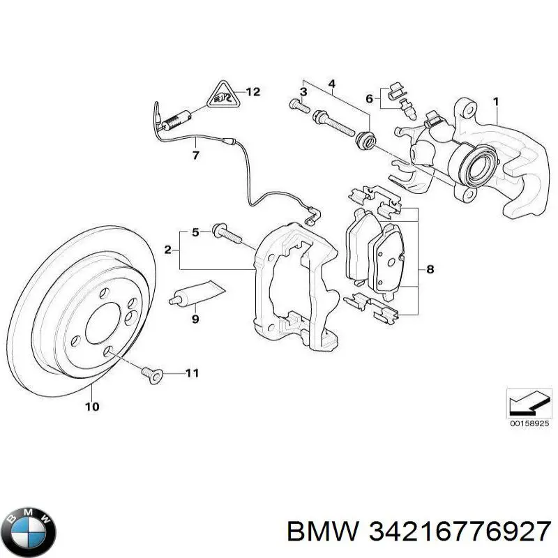 Скоба супорту заднього BMW 34216776927 ціна, від 29.09 USD