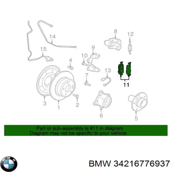 34216776937 BMW Колодки гальмівні задні, дискові