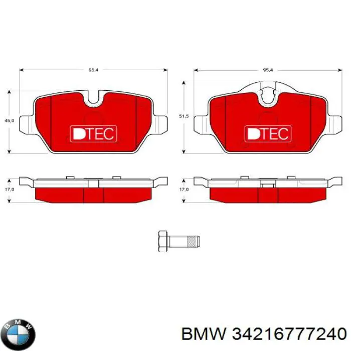 Задні гальмівні колодки BMW 34216777240 ціна, від 18.30 USD