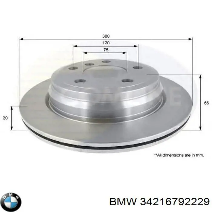 Задні дискові гальма BMW 34216792229 ціна, від 49.75 USD