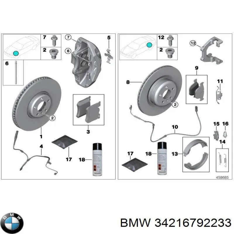 Купити 34216792233 BMW Диск заднього гальма
