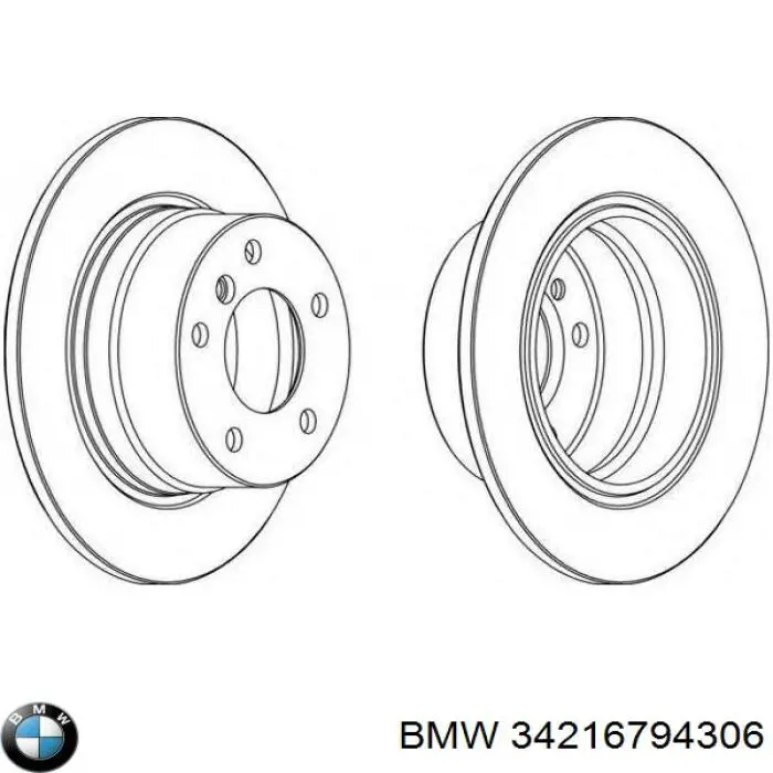 Купити 34216794306 BMW Диск заднього гальма
