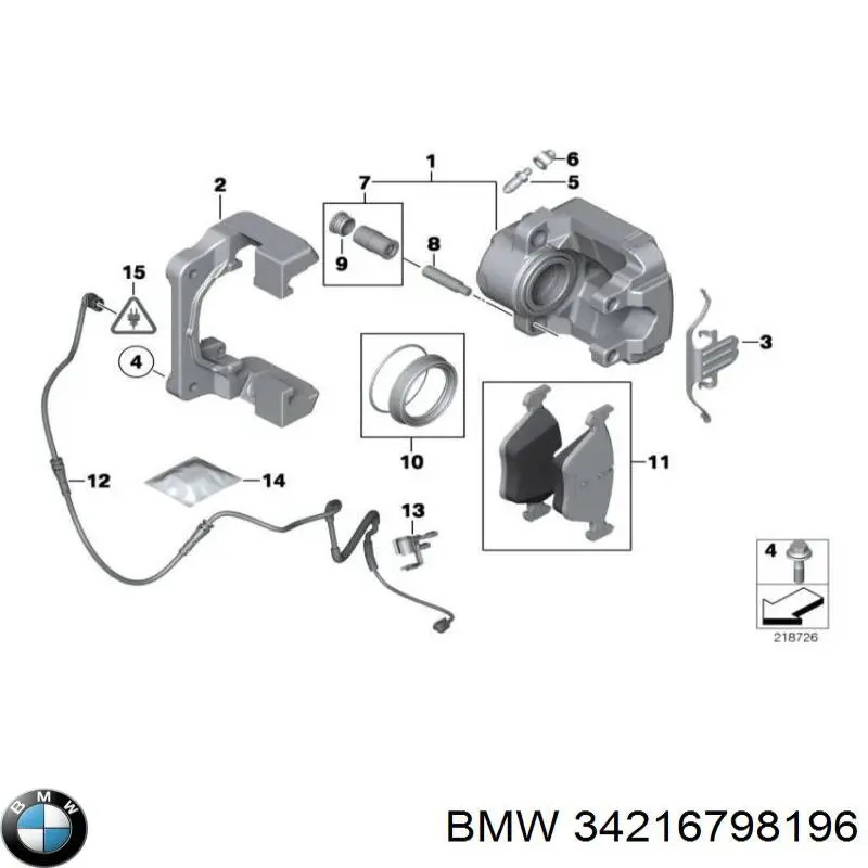 34216798196 BMW колодки гальмові задні, дискові