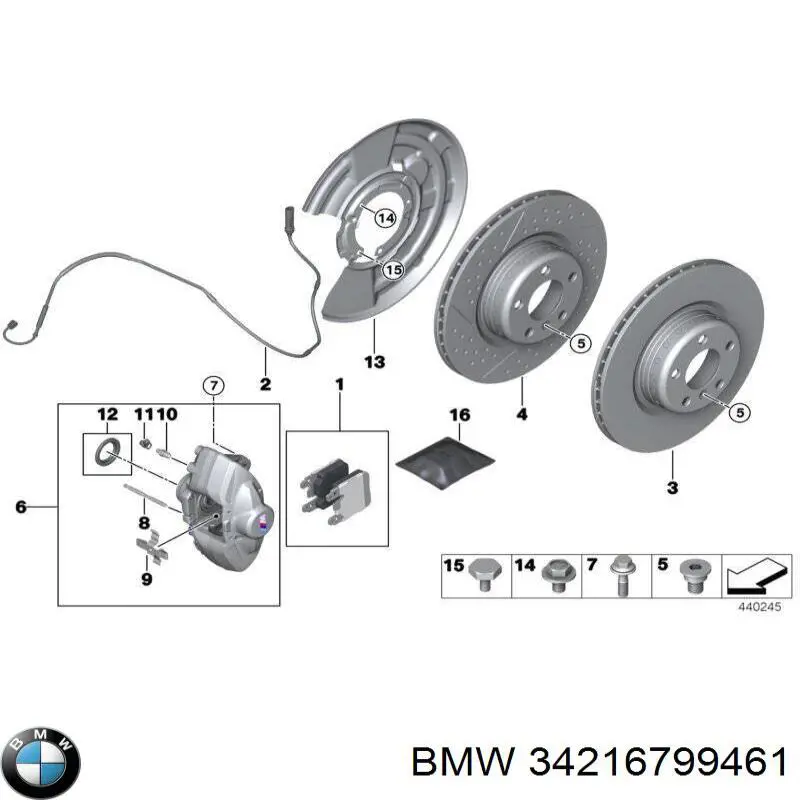 Супорт гальмівний задній лівий BMW 34216799461 ціна, від 542.13 USD