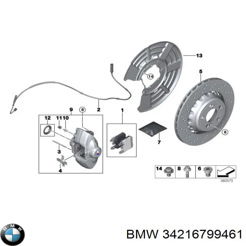 34216799461 BMW Супорт гальмівний задній лівий