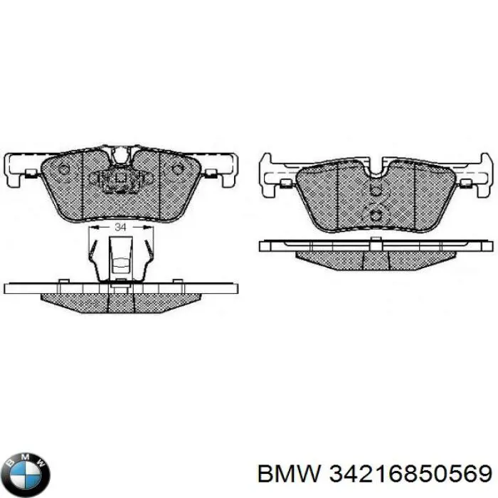 34216850569 BMW колодки гальмові задні, дискові